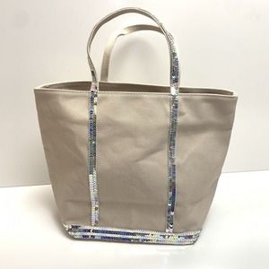 VANESSA BRUNO Cabas Petite Tote Grey Silver VINTAGE 2000s